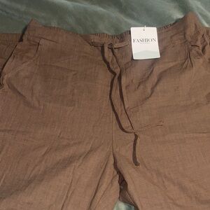 Brown Linen Pants